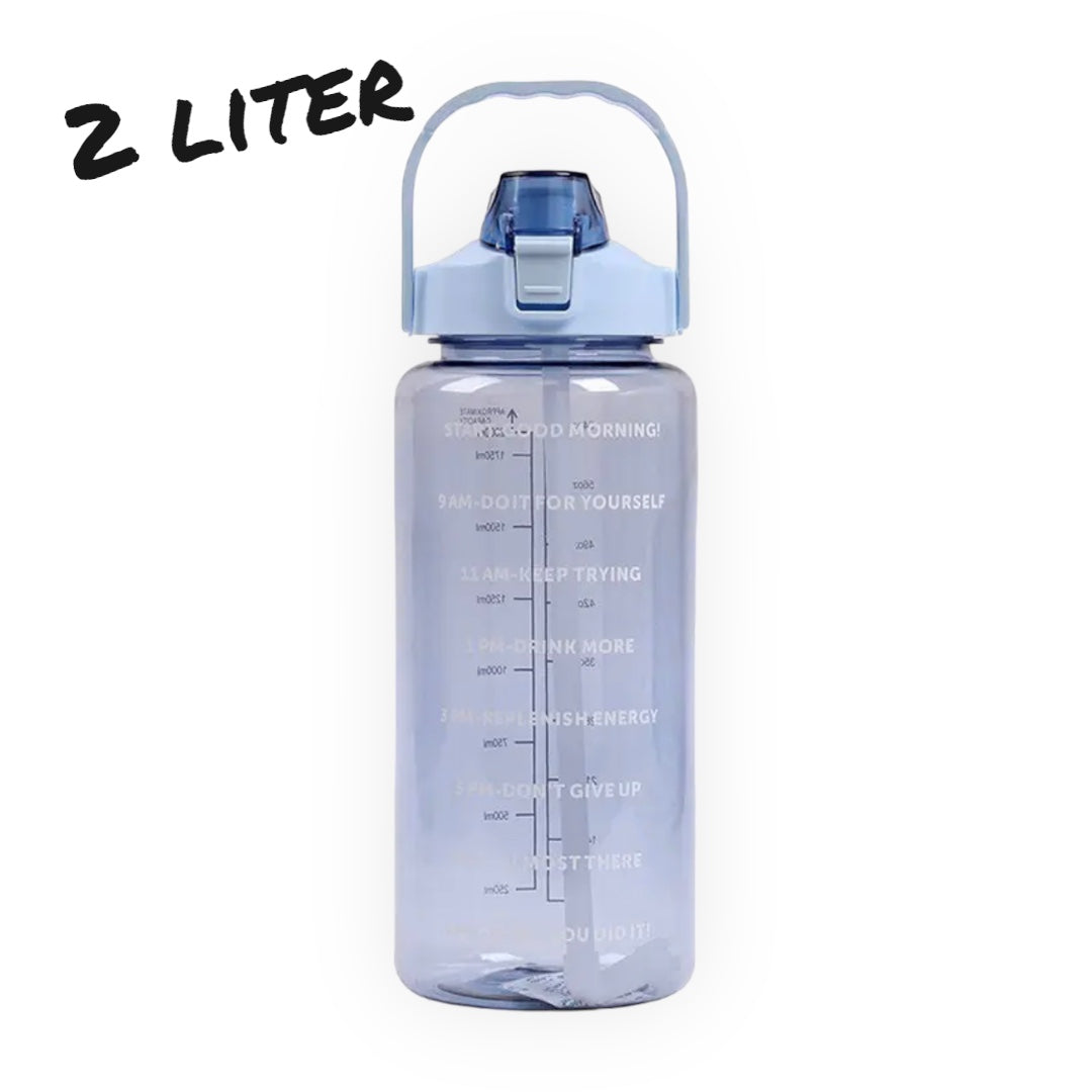 Water Bottle 2 Liter with Time Marker - Hydrate Efficiently