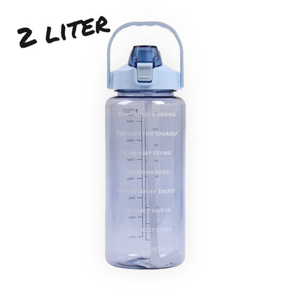 Water Bottle 2 Liter with Time Marker - Hydrate Efficiently