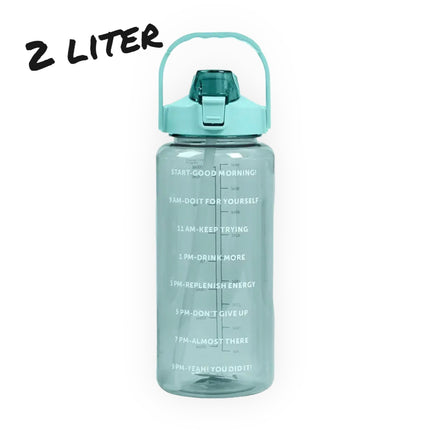 Water Bottle 2 Liter with Time Marker - Hydrate Efficiently