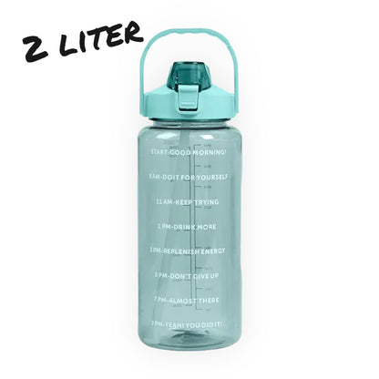 Water Bottle 2 Liter with Time Marker - Hydrate Efficiently