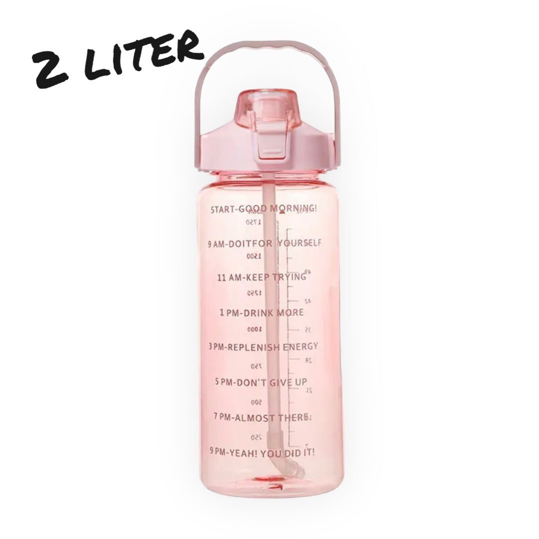 Water Bottle 2 Liter with Time Marker - Hydrate Efficiently