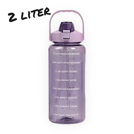 Water Bottle 2 Liter with Time Marker - Hydrate Efficiently