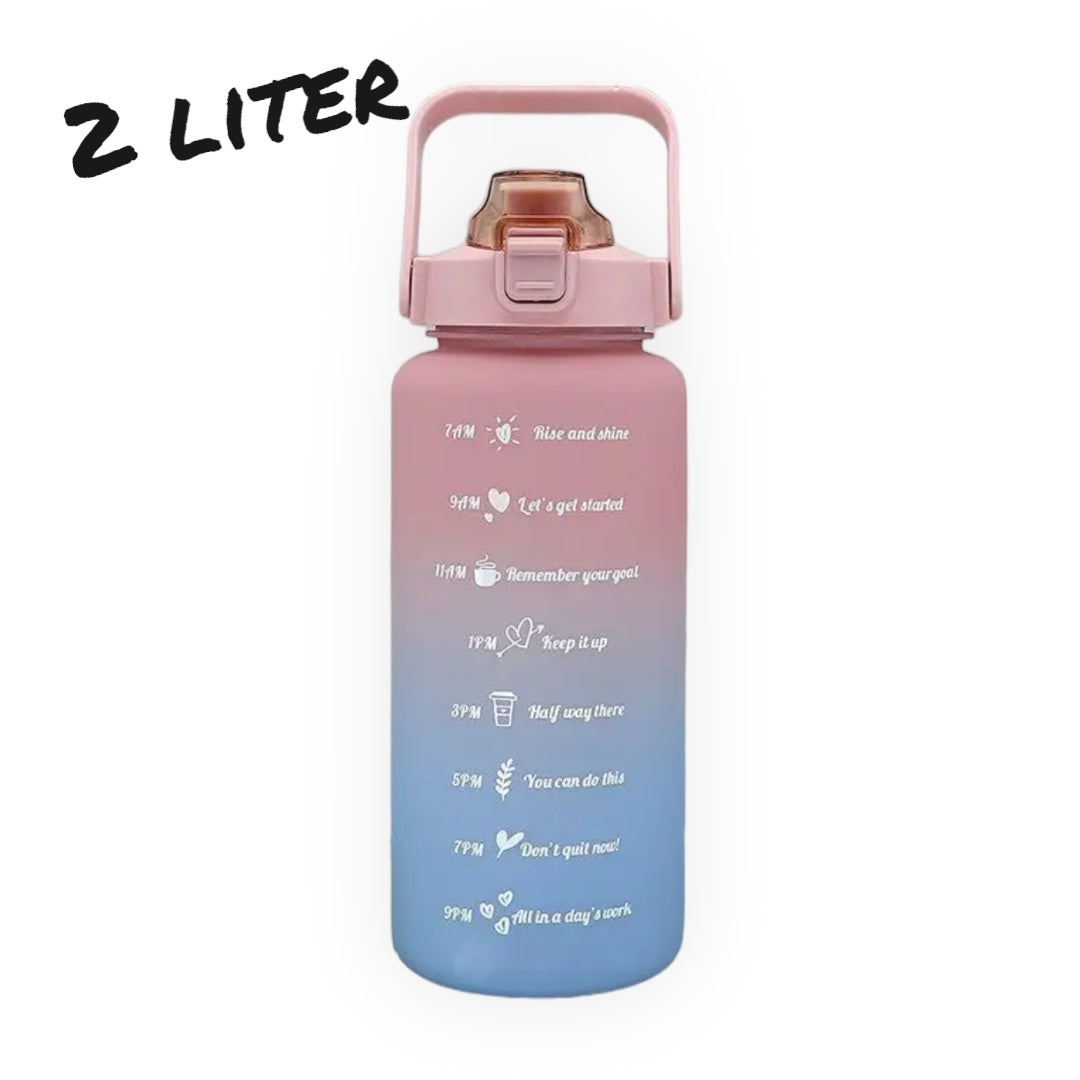 Water Bottle 2 Liter with Time Marker - Hydrate Efficiently