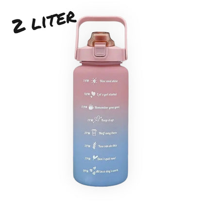 Water Bottle 2 Liter with Time Marker - Hydrate Efficiently