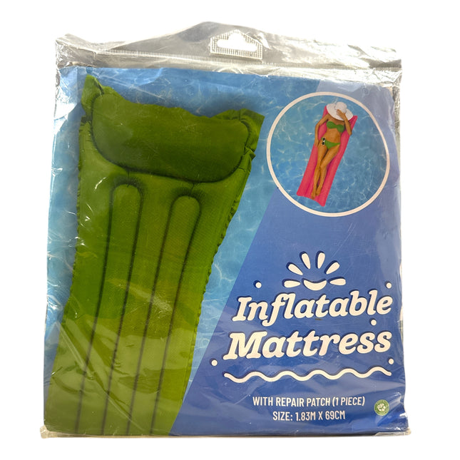 Opblaasbaar Luchtbed Groen – 183 x 69 cm met Reparatiepacht