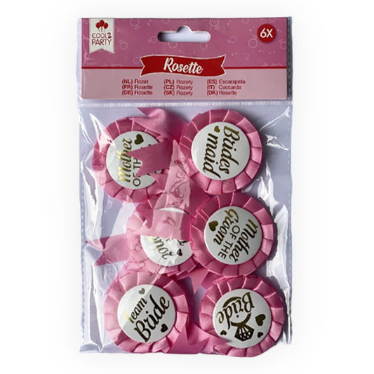 Hen Party Party Buttons 6 Pieces