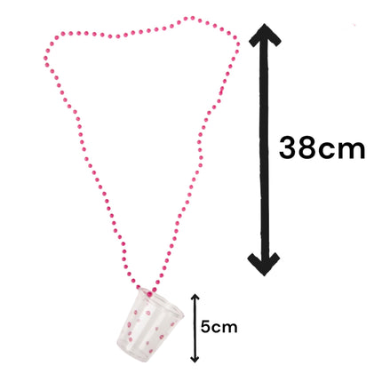 Kinky Pleasure Shot Glass Necklace with Lips Motif - Always a Shot Within Reach!