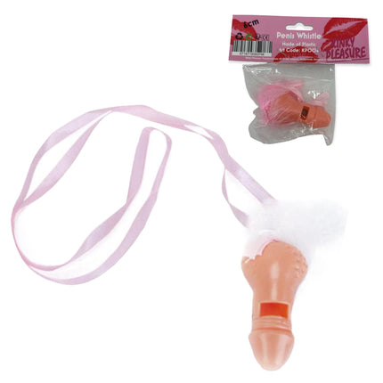 Kinky Pleasure Penis Whistle with Pink Feathers - For Sensational Fun!
