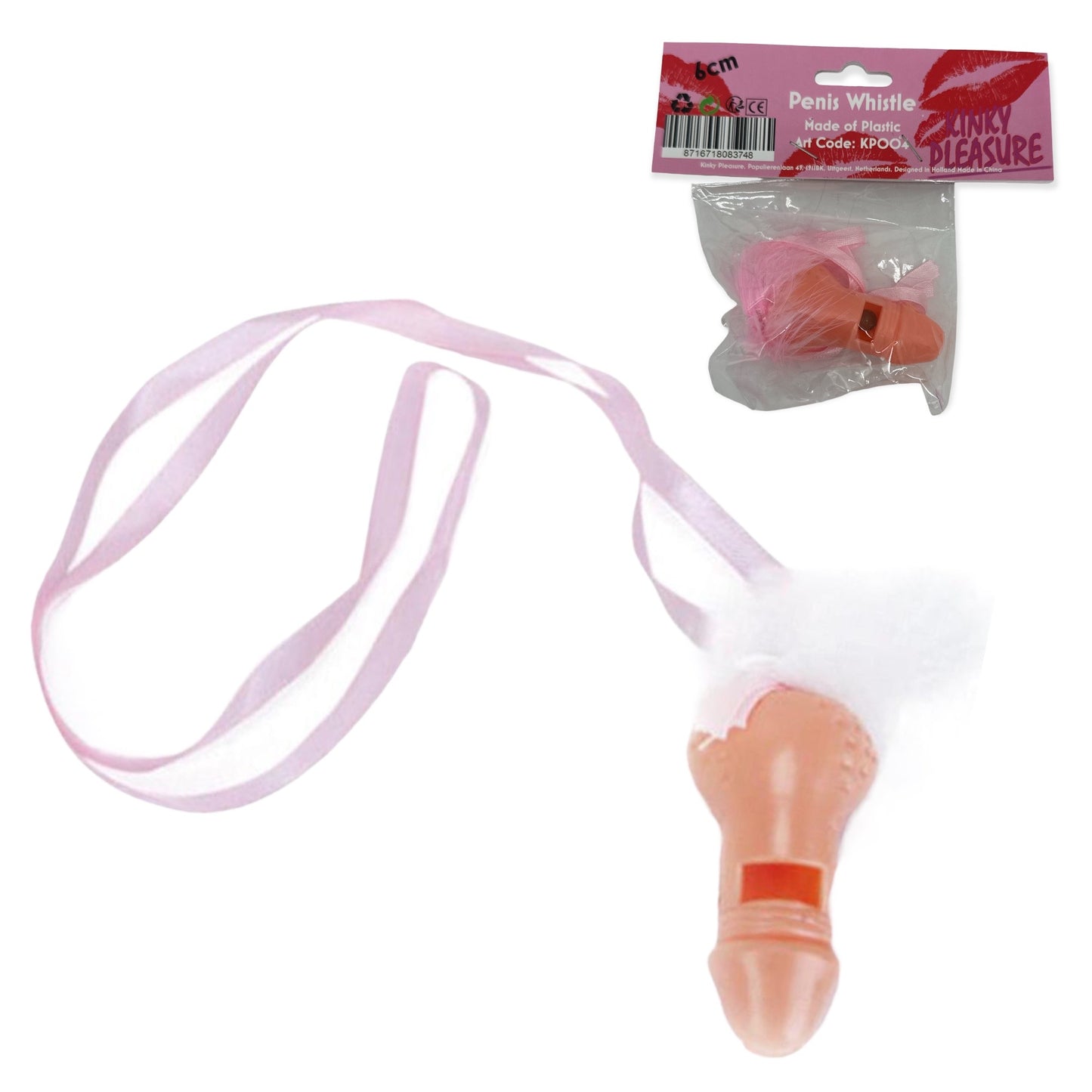Kinky Pleasure Penis Whistle with Pink Feathers - For Sensational Fun!
