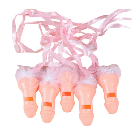 Kinky Pleasure Penis Whistle with Pink Feathers - For Sensational Fun!
