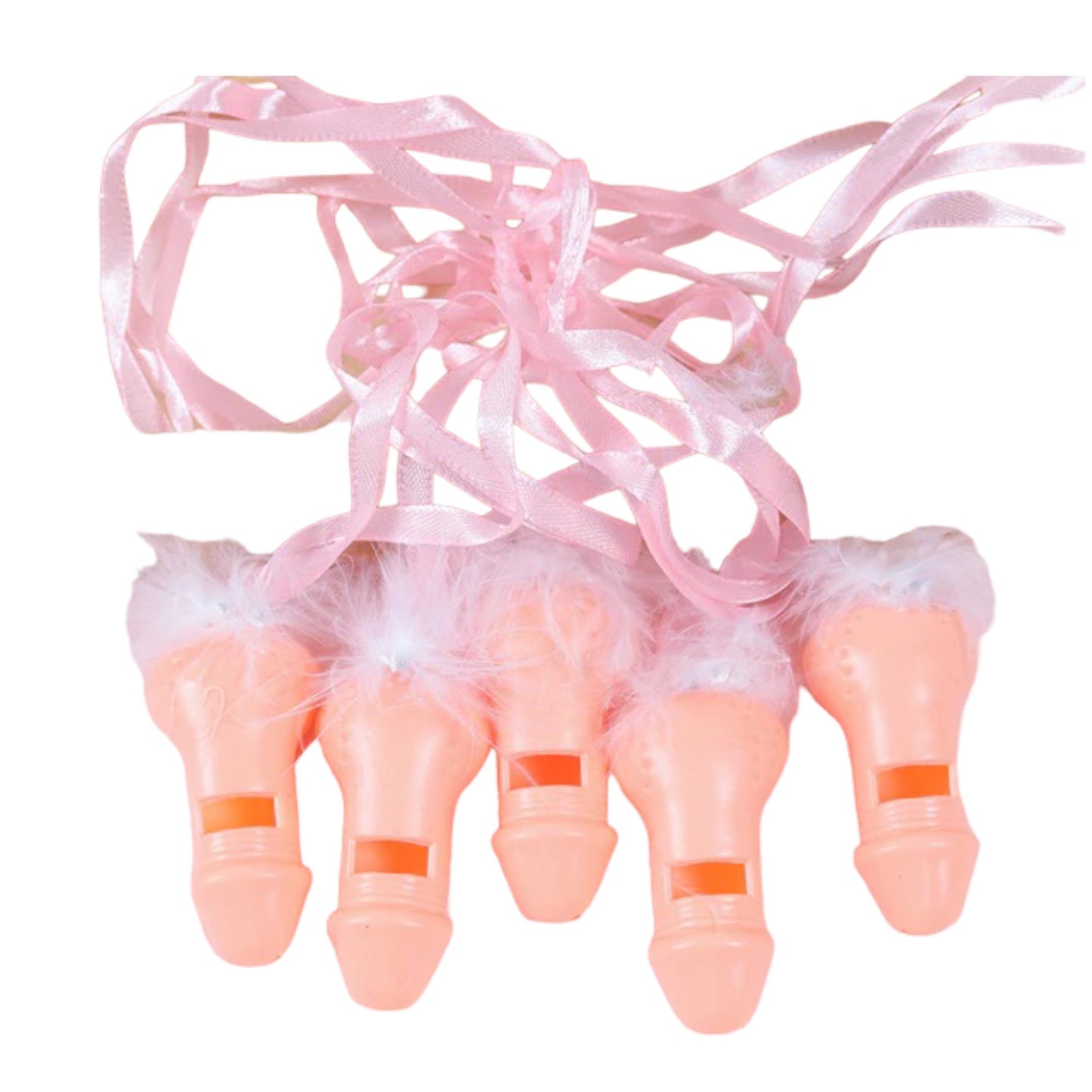 Kinky Pleasure Penis Whistle with Pink Feathers - For Sensational Fun!