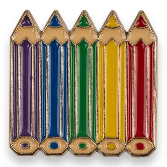 Regenboog Potloodjes Pin – Creatieve LGBTQ+ Pride Speld