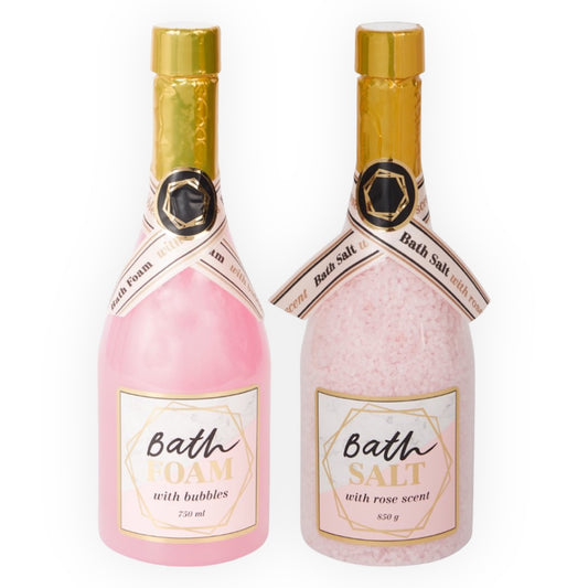Champagne Bottle Bath Salt &amp; Foam - Luxuriously Relaxing with a Refreshing Rose Scent