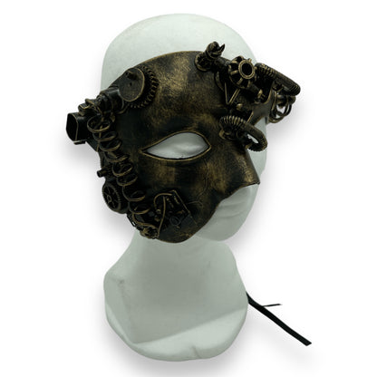 Goudkleurig Steampunk Masker Phantom - Tijdloze Elegantie Ontmoet Mechanische Magie
