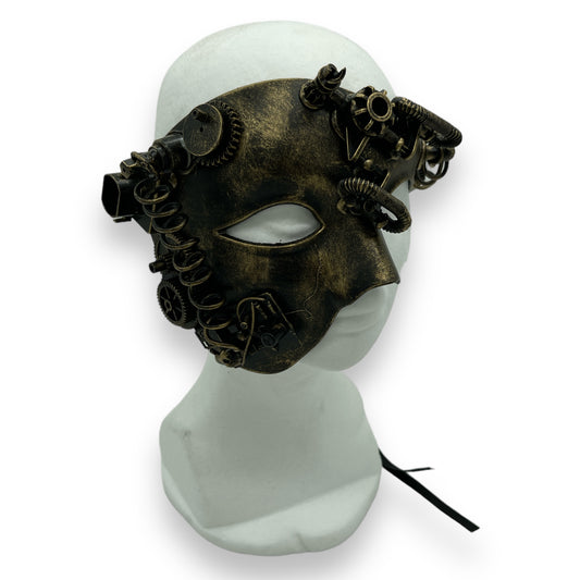 Gold Steampunk Mask Phantom - Timeless Elegance Meets Mechanical Magic
