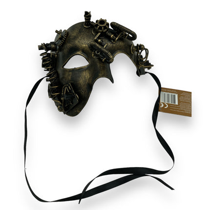 Goudkleurig Steampunk Masker Phantom - Tijdloze Elegantie Ontmoet Mechanische Magie