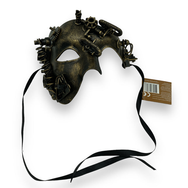 Goudkleurig Steampunk Masker Phantom - Tijdloze Elegantie Ontmoet Mechanische Magie