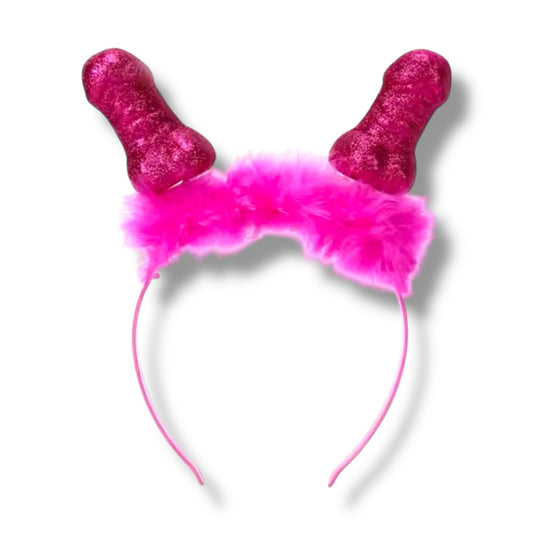 Penis Diadeem – Paars Glitter met Springveren