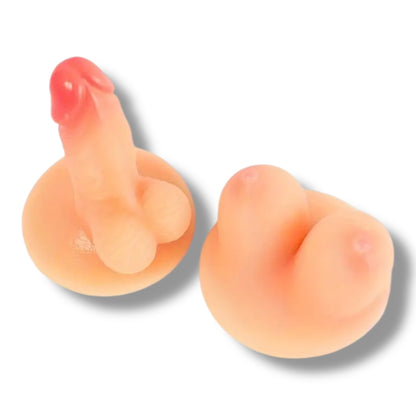 Mini Penis & Borsten Telefoonhouders – Kinky Pleasure – Zuignap Stand – 2 Stuks