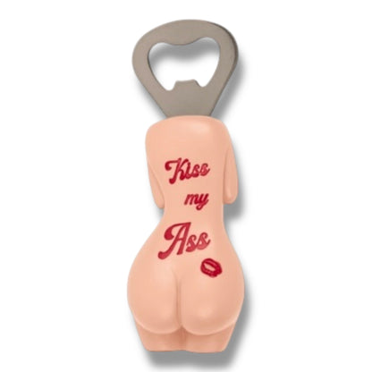 Flesopener “Kiss My Ass” – Met Magnetische Achterkant – Grappige Billenvorm