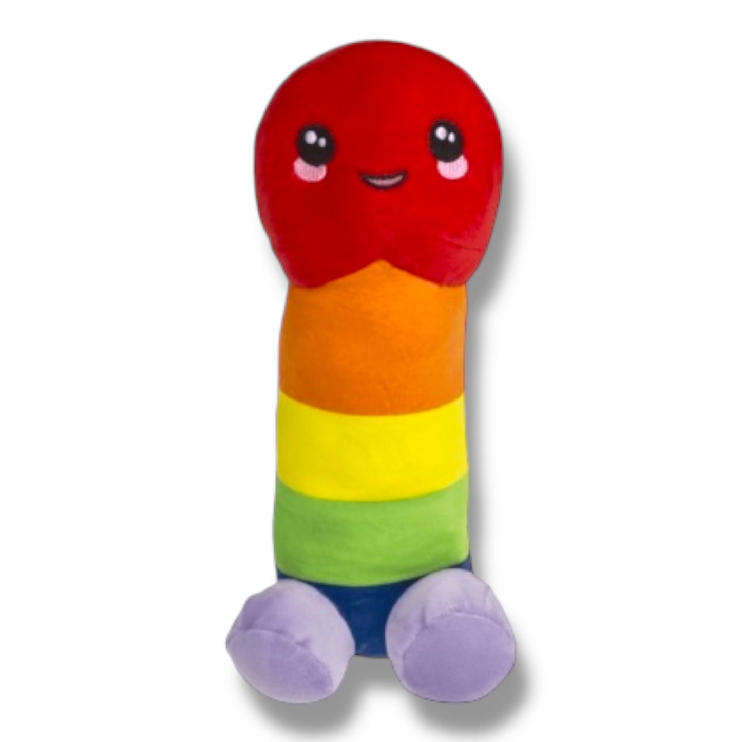 Regenboog Penis Knuffel – Grote Pluche Piemel – Pride Cadeau