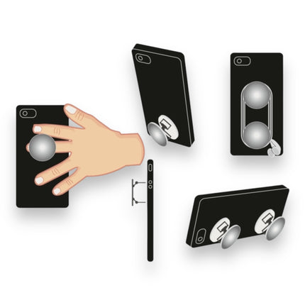 Universele telefoonhouder & grip met galaxy print – verstelbare smartphone standaard paars/blauw