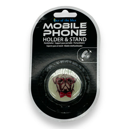 Telefoonhouder & Stand met Mopshond Design – Grappige Smartphone Houder