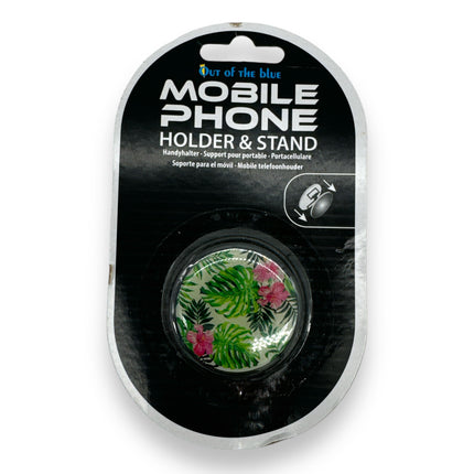Opvouwbare Telefoonhouder Tropische Bladeren – Smartphone Standaard Groen met Bloemen