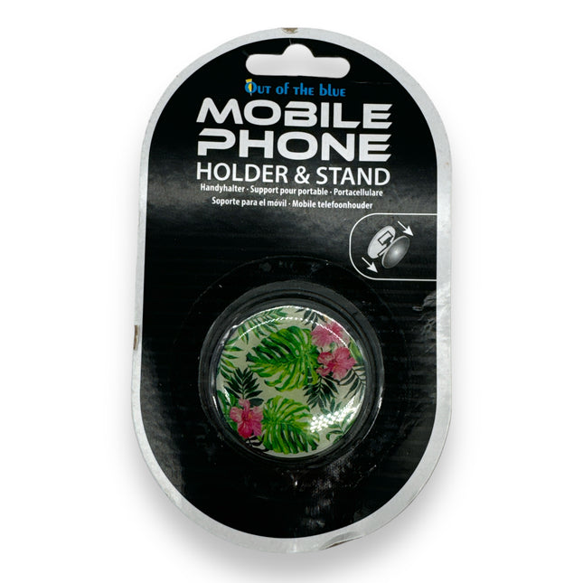 Opvouwbare Telefoonhouder Tropische Bladeren – Smartphone Standaard Groen met Bloemen