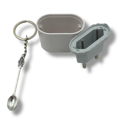 Gadget Set – Oplader Look met Lepel Sleutelhanger – Grappig Cadeau