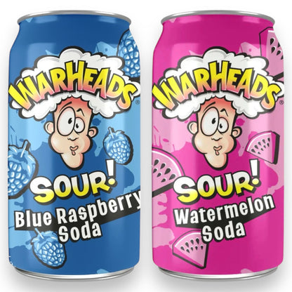 Warheads Sour Blue Raspberry Soda - 355ml