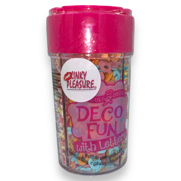 Essbare Dekorationsbuchstaben und Streusel Rosa - 80 g