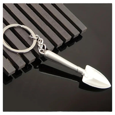 Sleutelhanger Mini Schep Metaal - 8,5 cm Zilver