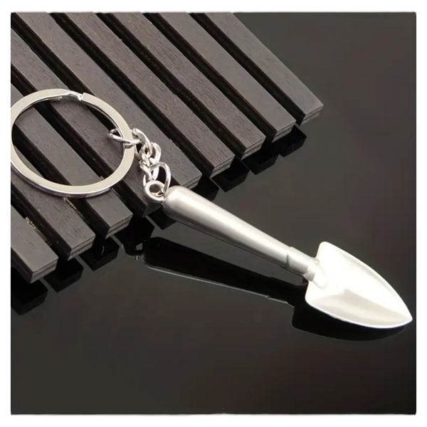 Sleutelhanger Mini Schep Metaal - 8,5 cm Zilver