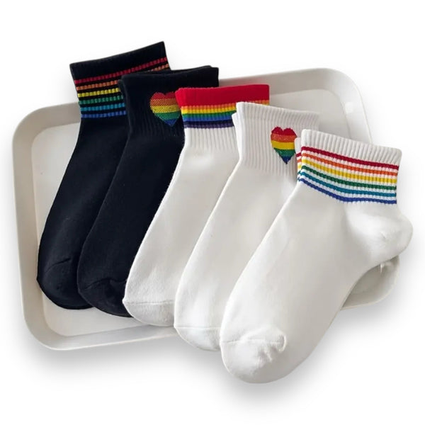 Regenbogen-Socken - Einheitsgröße, 5 Modelle