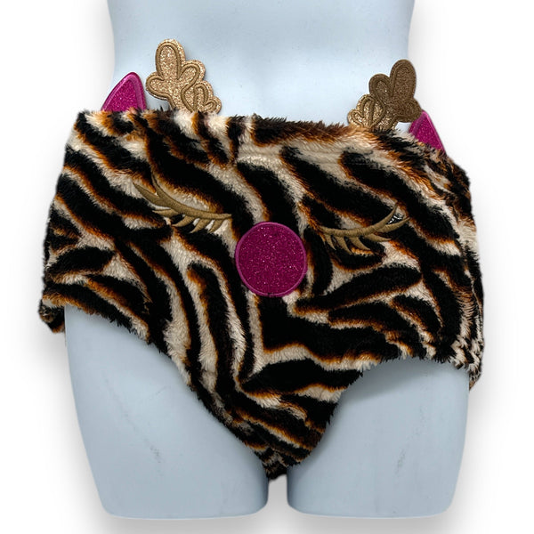 Rentier-Slip - Weihnachtsunterwäsche - Leopardenmuster - Einheitsgröße