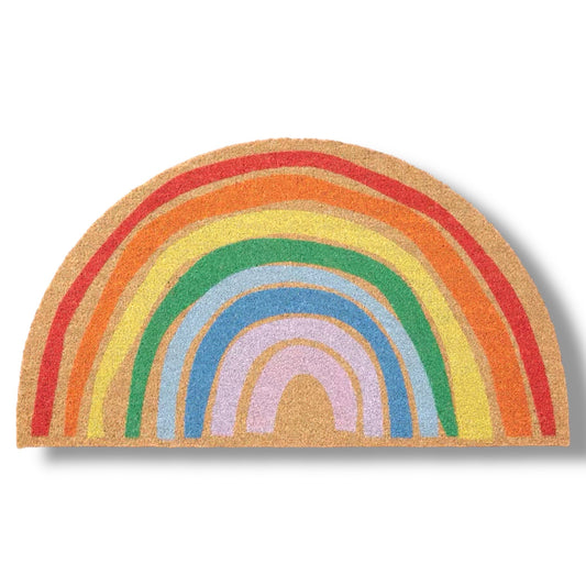 Halfronde Regenboog Deurmat – Duurzaam Kokos met Latex Onderzijde