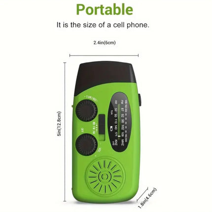 Multifunctionele Noodradio met Solar, USB & Hand Crank – Power altijd bij de hand!