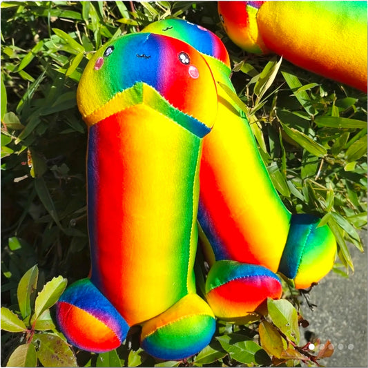 Pluche Regenboog Piemel Knuffel – 30 cm | Grappig Cadeau met Cute Face