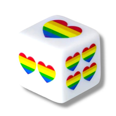 Pride Speeldobbelstenen 2 stuks - Regenboog Hartjes