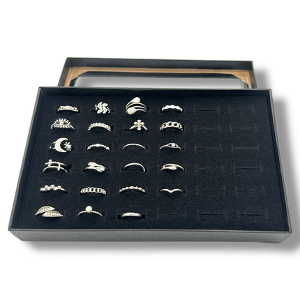 Set van 36 Moderne Fashion Ringen – Goud & Zilver | Boho, Maan & Oogdesigns