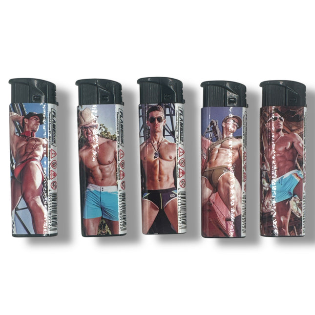 Aanstekers met gespierde mannen print – 25 stuks display