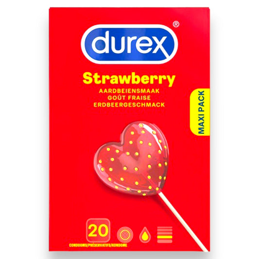 Durex Aardbei Condooms – Smaak Condooms met Aardbeiensmaak – 20 stuks