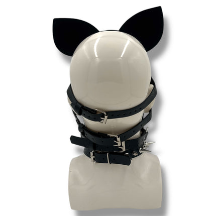 Roleplay Set Hondenmasker met Spikes – 3-Delige Bondage Pup Gear Set
