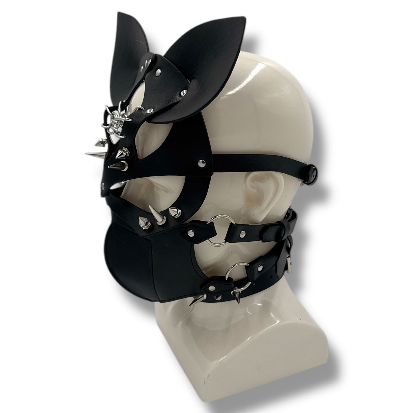 Roleplay Set Hondenmasker met Spikes – 3-Delige Bondage Pup Gear Set