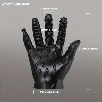 Stimulerende Siliconen Fetish Handschoen – Textuur & Noppen Design | Zwart of Roze