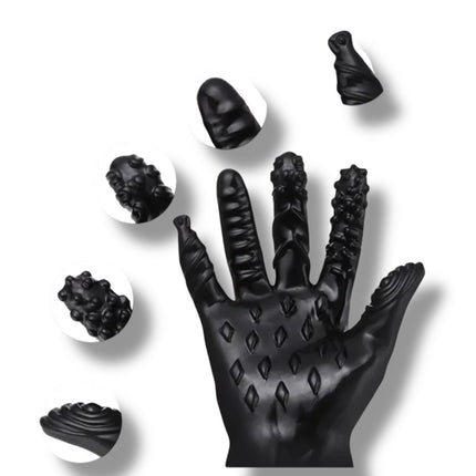 Stimulerende Siliconen Fetish Handschoen – Textuur & Noppen Design | Zwart of Roze