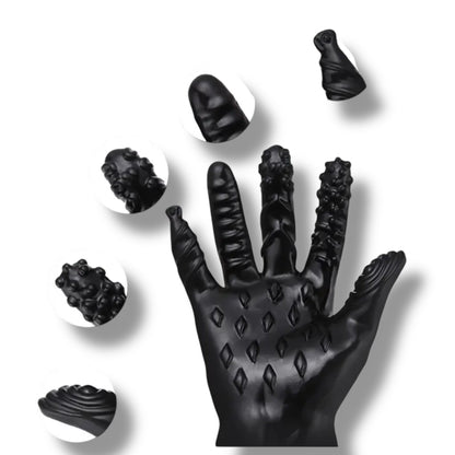 Stimulerende Siliconen Fetish Handschoen – Textuur & Noppen Design | Zwart of Roze