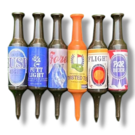 Golf Tees in Bierfles Vorm – Set van 6 Grappige Golfaccessoires
