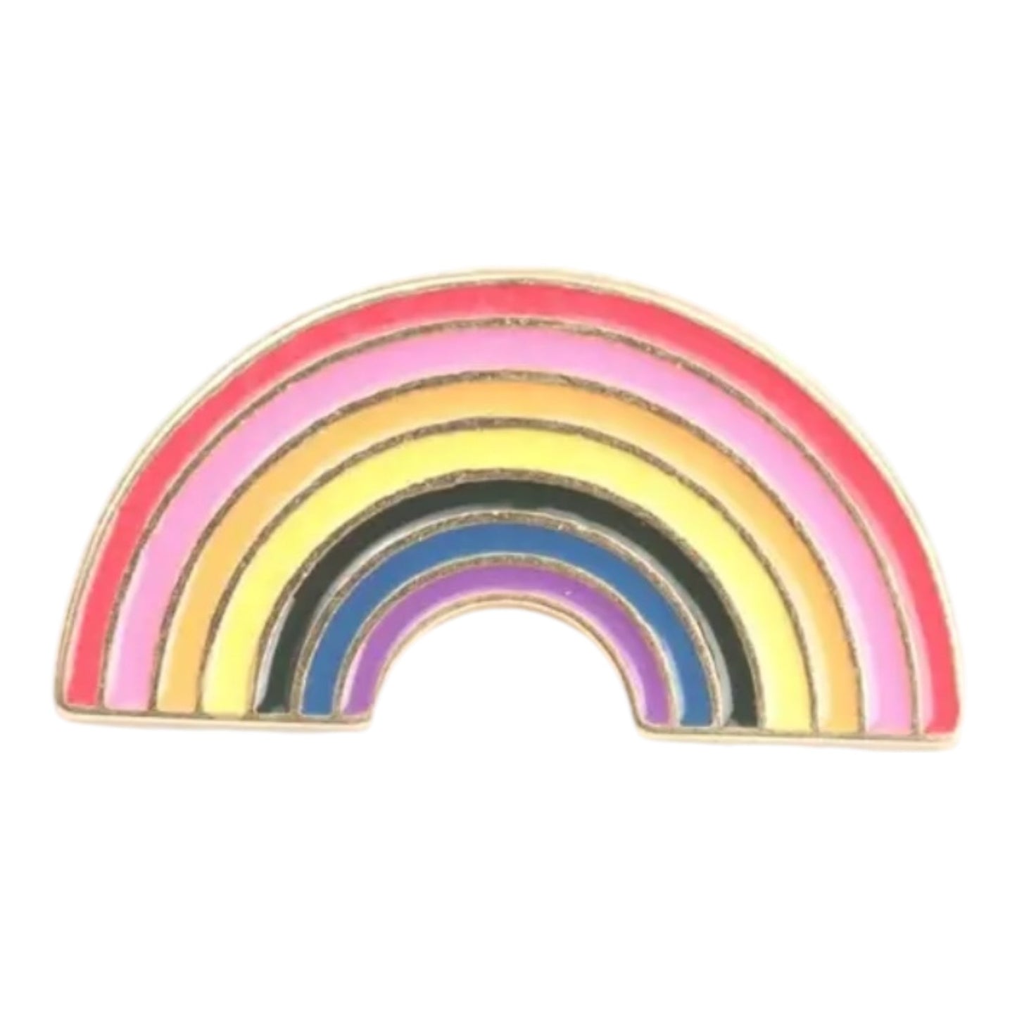 Regenboog Pin – Glanzend Metaal met Roze Tinten